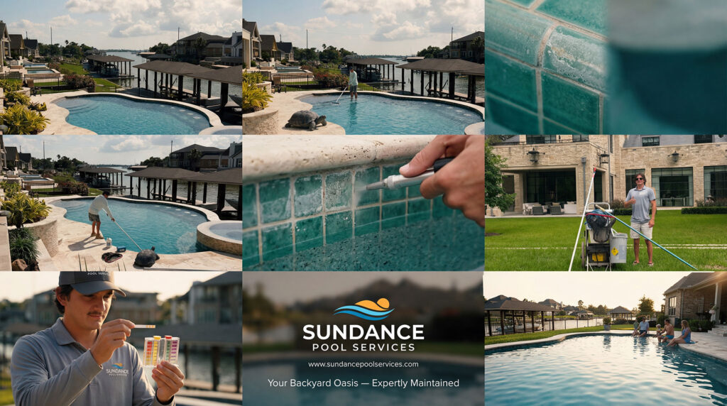 Sundance Pool Services | Pool Photo Collage of services and support